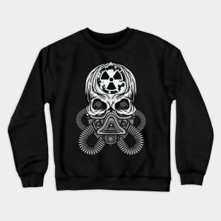 Skull in Gas Mask Bio-hazard Halloween Alien Graphic Crewneck Sweatshirt